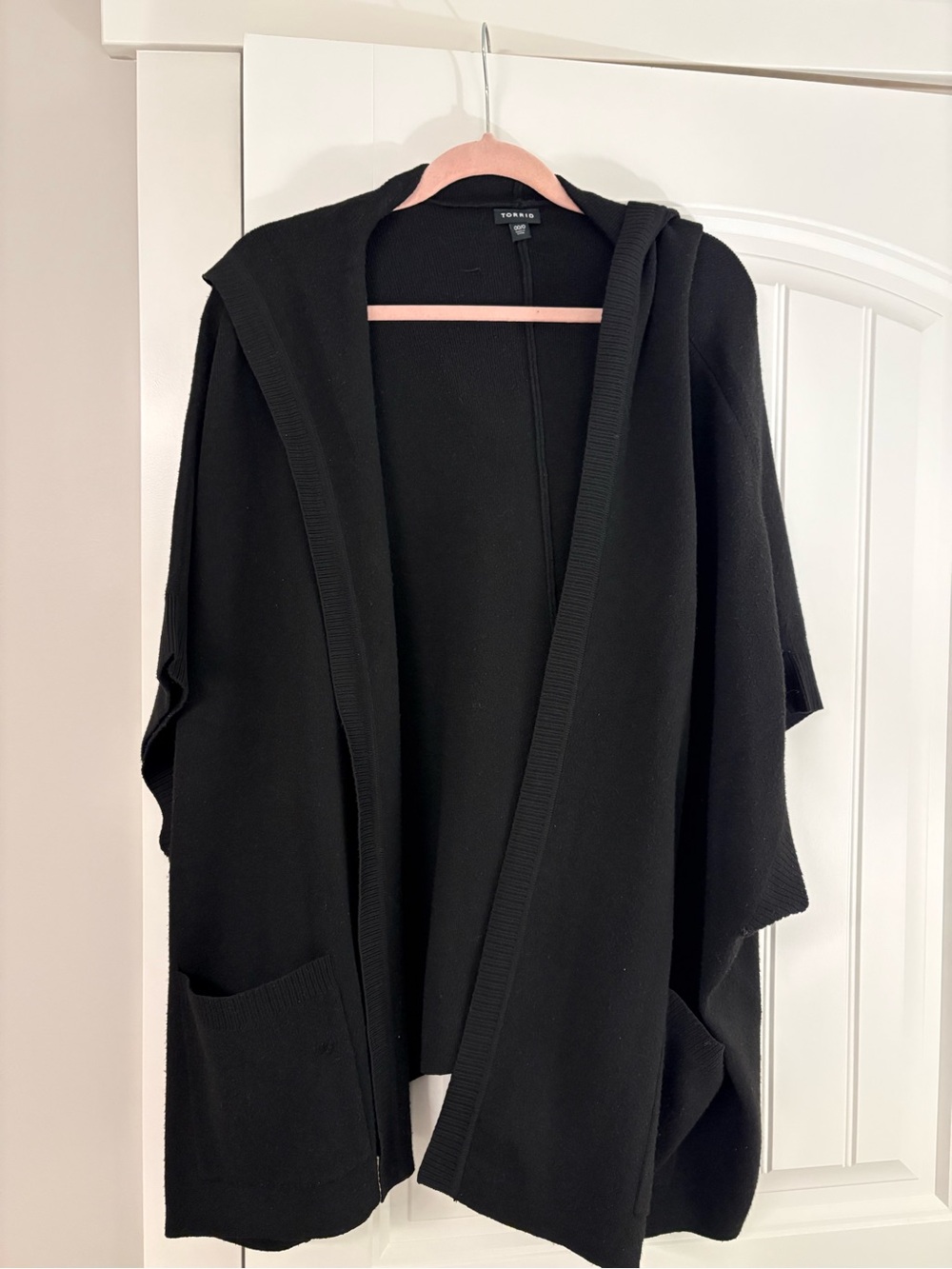 torrid Black Open-Front Hooded Cardigan